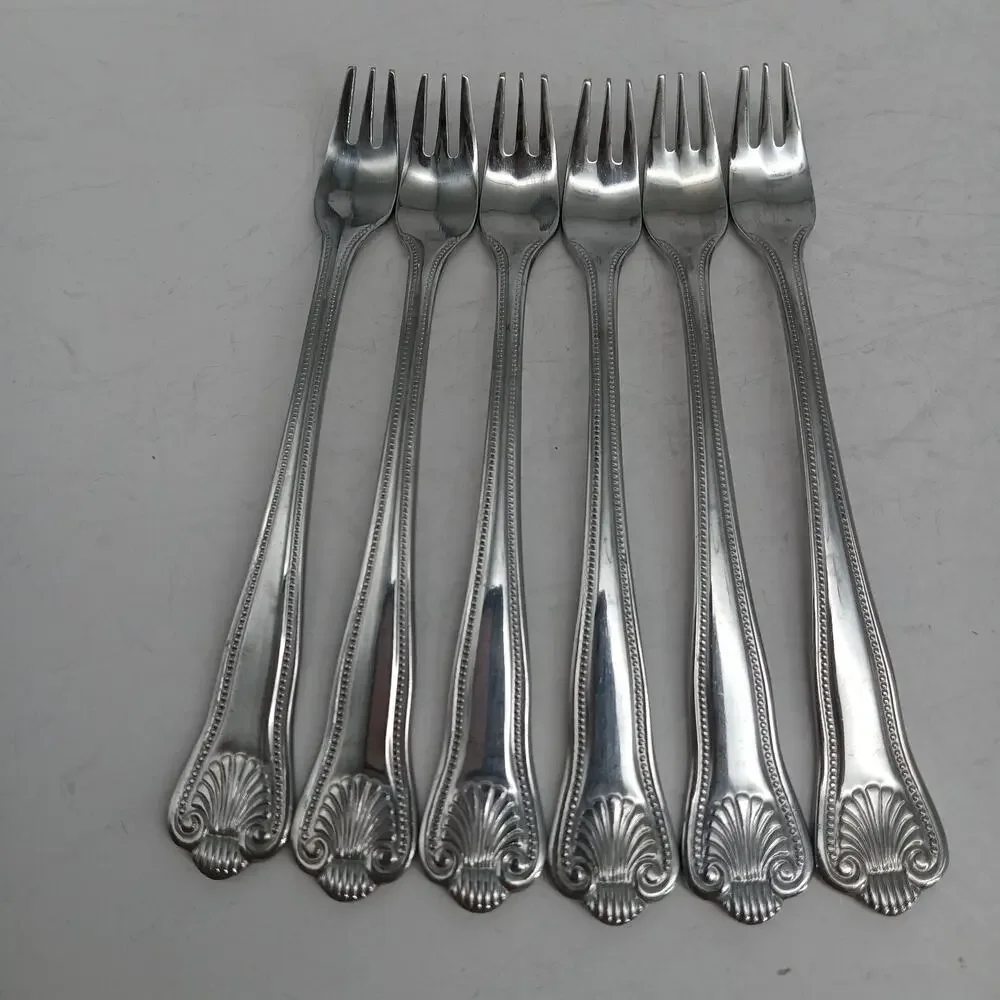 6X CF TOWLE Supreme STUART SHELL Stainless Cocktail Seafood Forks